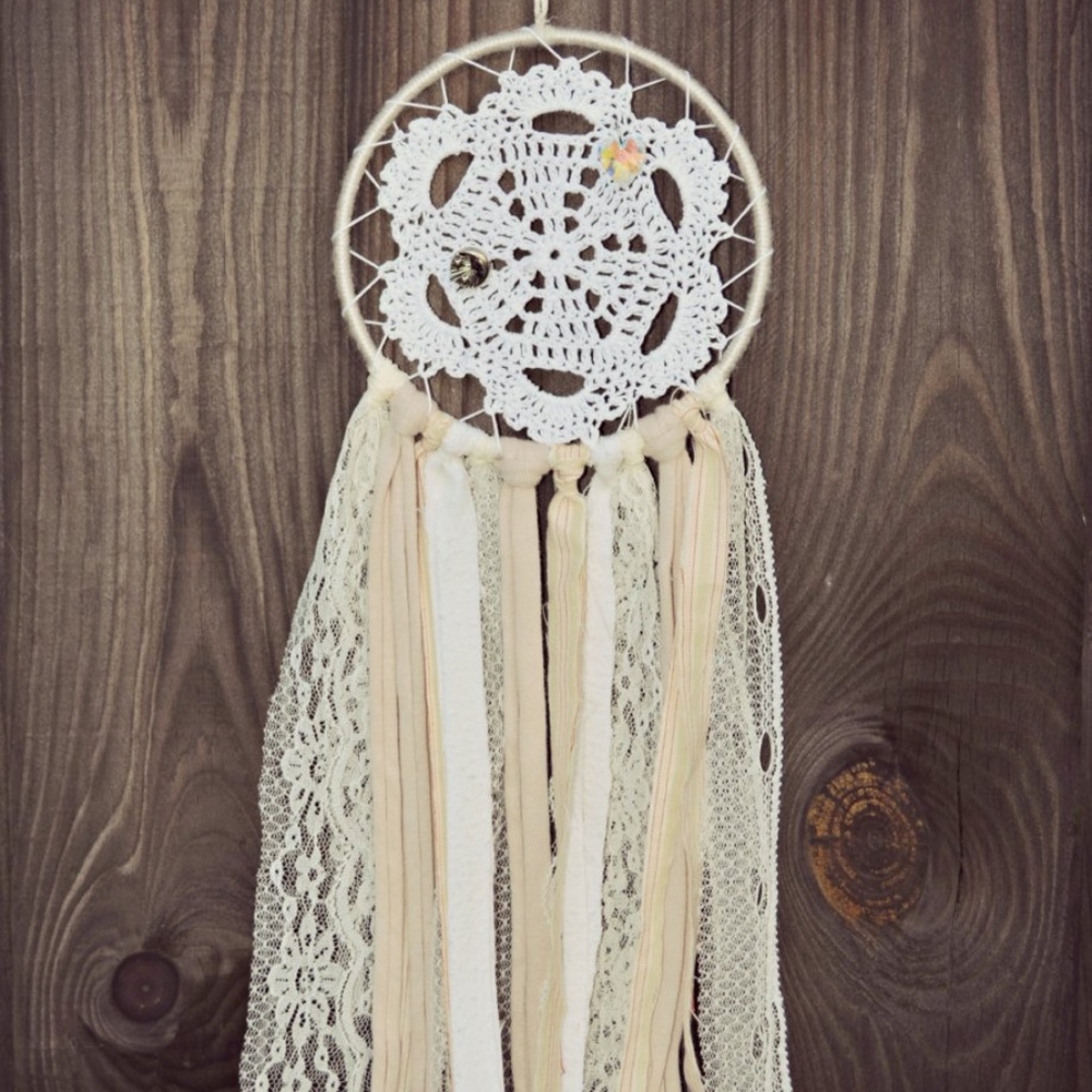 Whimsical 5" Dusty Pink Doily Dreamcatcher
